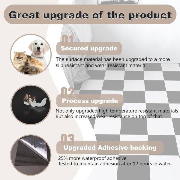Peel and Stick Floor Tile by Alow 20pcs Black White Waterproof Vinyl-1